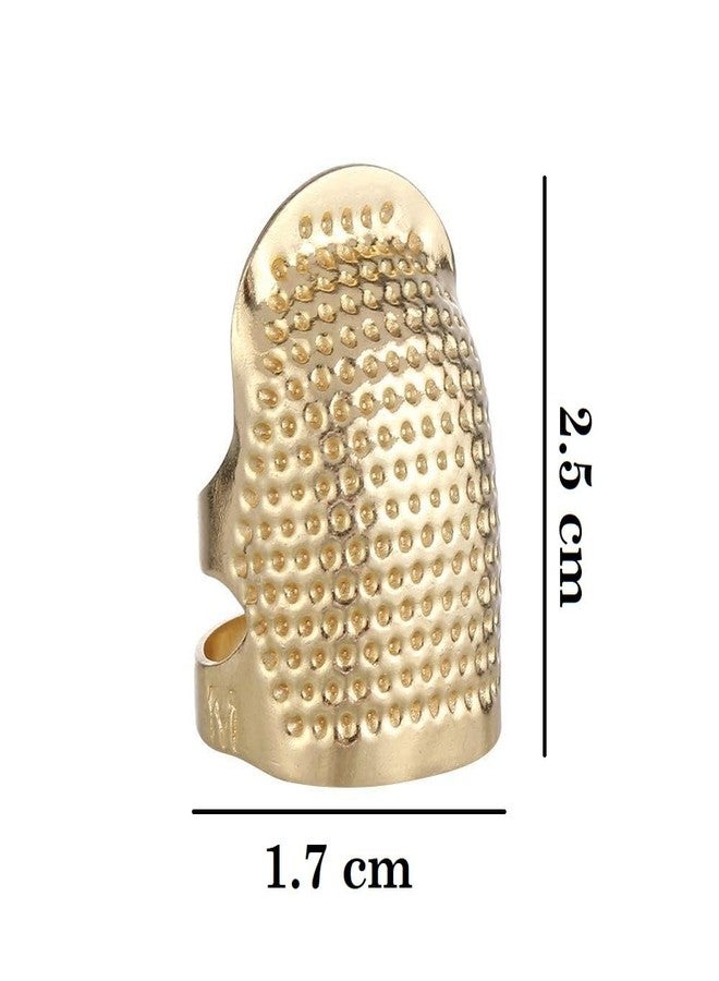 Moira Pack of 4 Adjustable Metal Finger Protector Thimble for Sewing Embroidery Needlework (Bronze) - Image 2